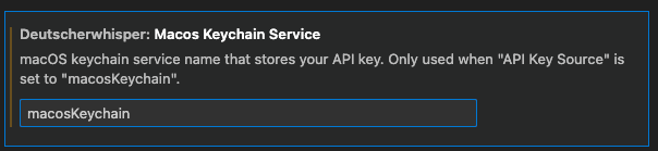 macOS Keychain Dialog für DeutscherWhisper